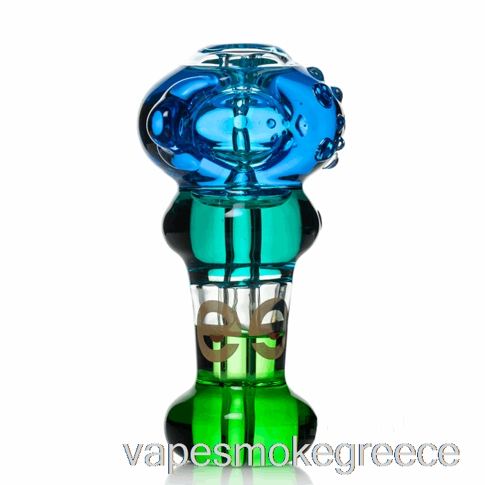 Vape Greece Cheech γυαλί τριπλό παγωμένο κουτάλι σωλήνα χεριού μπλε / γαλαζοπράσινο / πράσινο